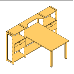 自作デザインできる組み立て家具「イキクッカ」で作った本棚付きデスク例7