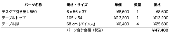 学習机単体plan23パーツリスト