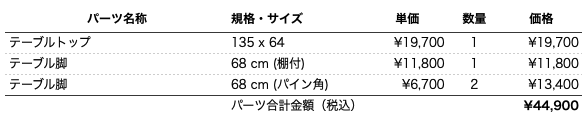 学習机単体plan52パーツリスト