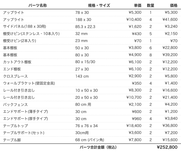 2人用学習机 Plan 63-188 パーツリスト
