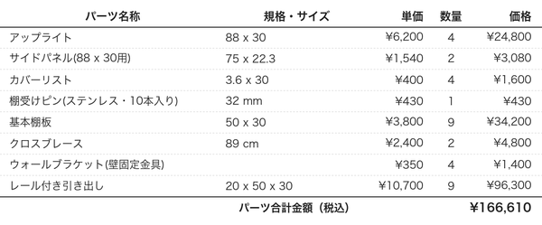 cd収納プラン8850x3(パーツリスト)