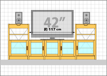 リビングTVボードプラン4030扉付き